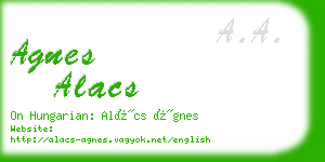 agnes alacs business card